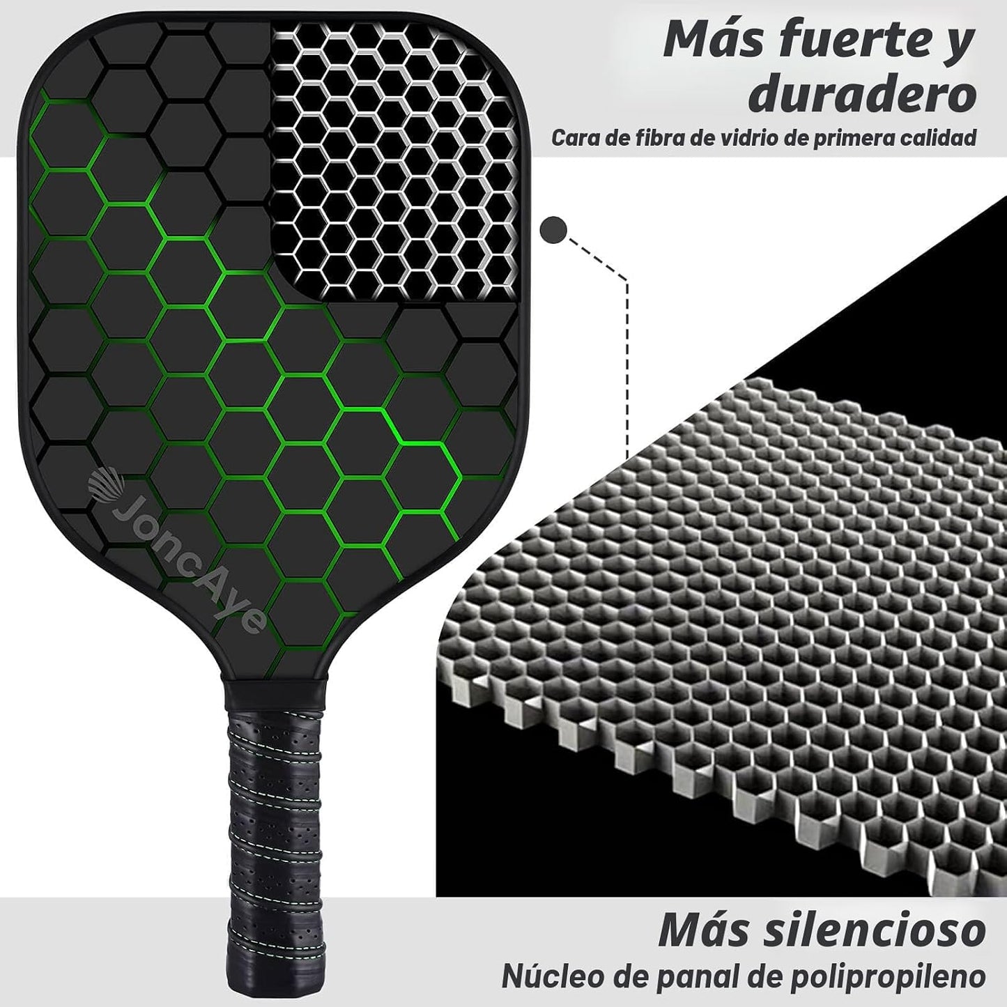 JoncAye Pickleball Paddles Juego de 4 o 2, raquetas de fibra de vid...