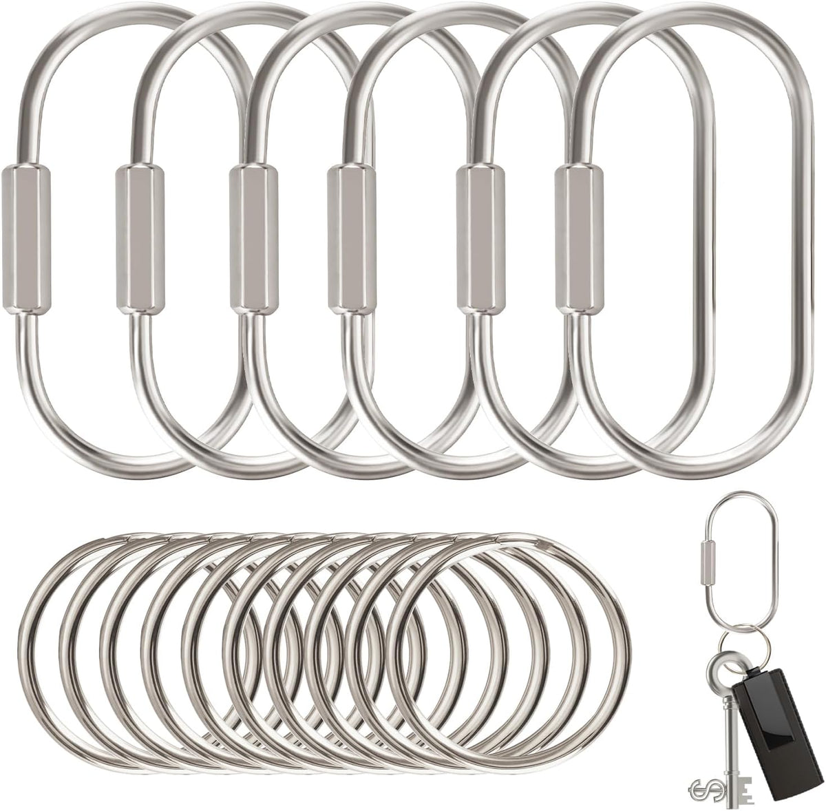 Muitcdo Anillos de Llavero de Latón a Granel, Organizador de Llaver...