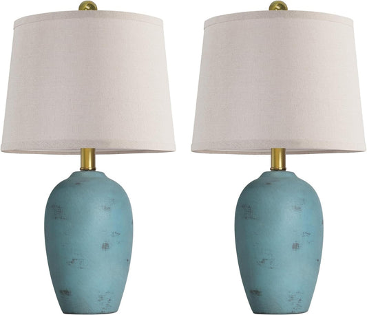 AIEAMPDO - Juego de 2 lámparas de cerámica de granja de 21''...