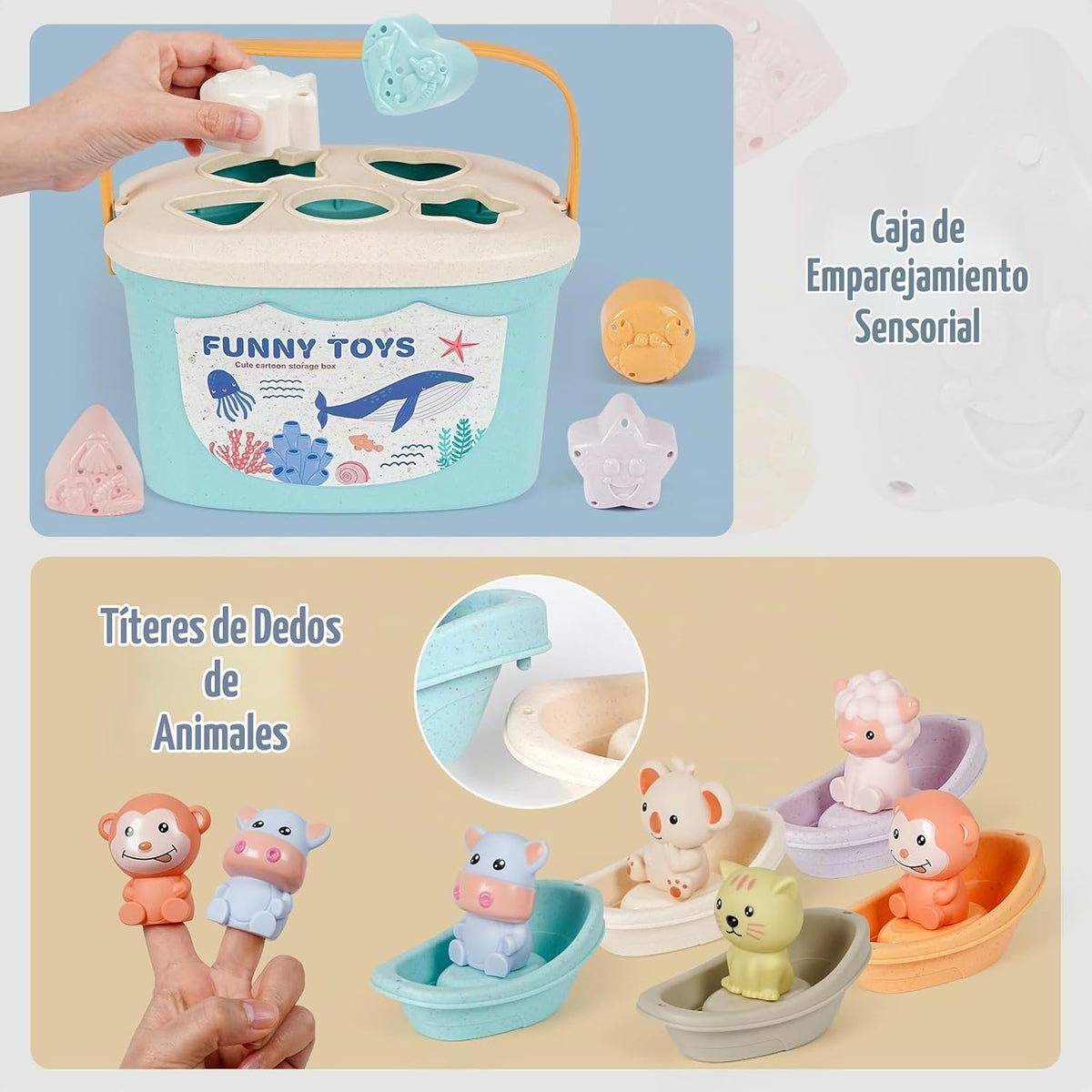 Montessori - Juguetes para bebés de 6 a 18 meses, clasificador de f...