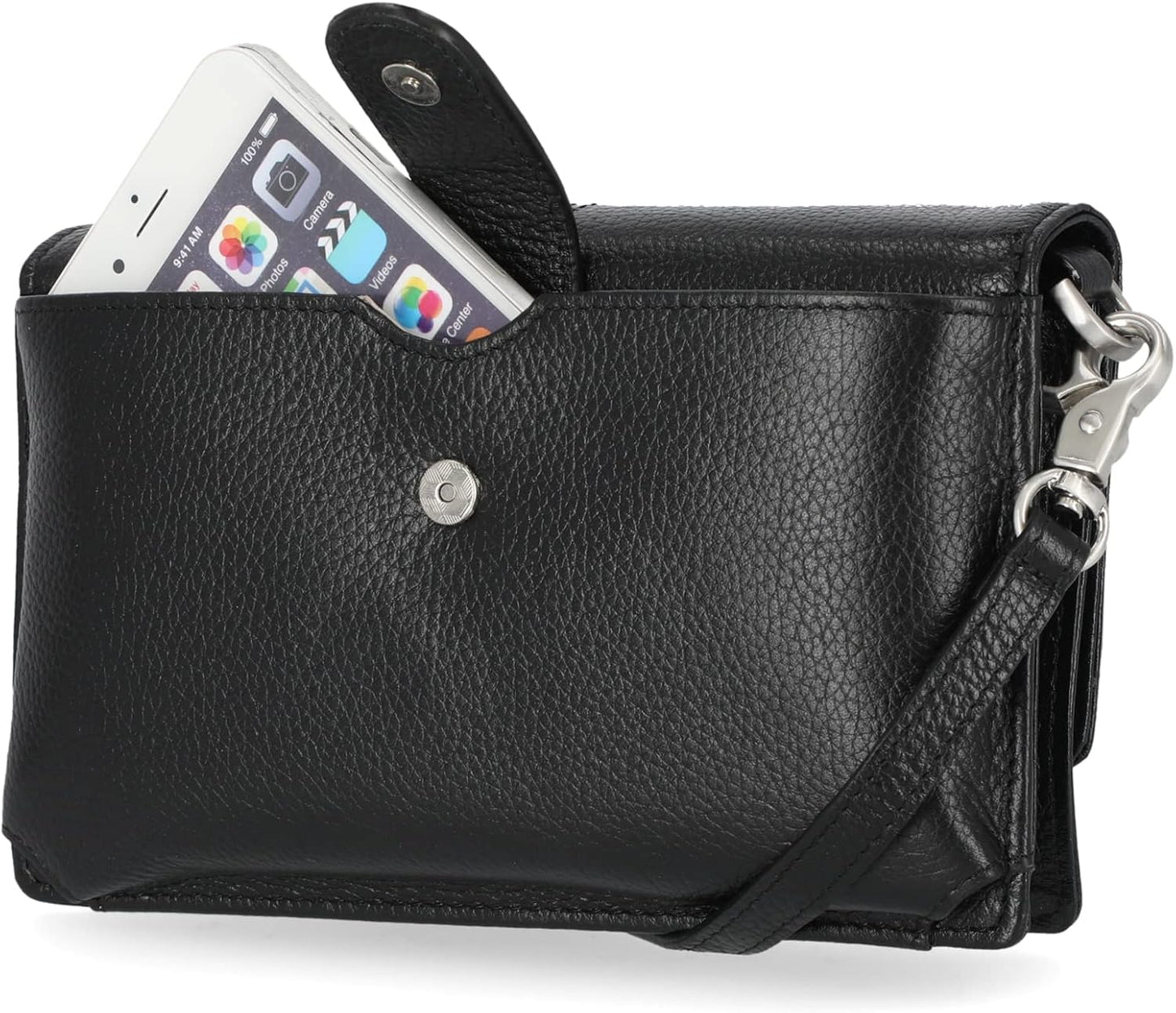 Timberland - Bolso cruzado de cuero RFID con billetera, Tamaño único