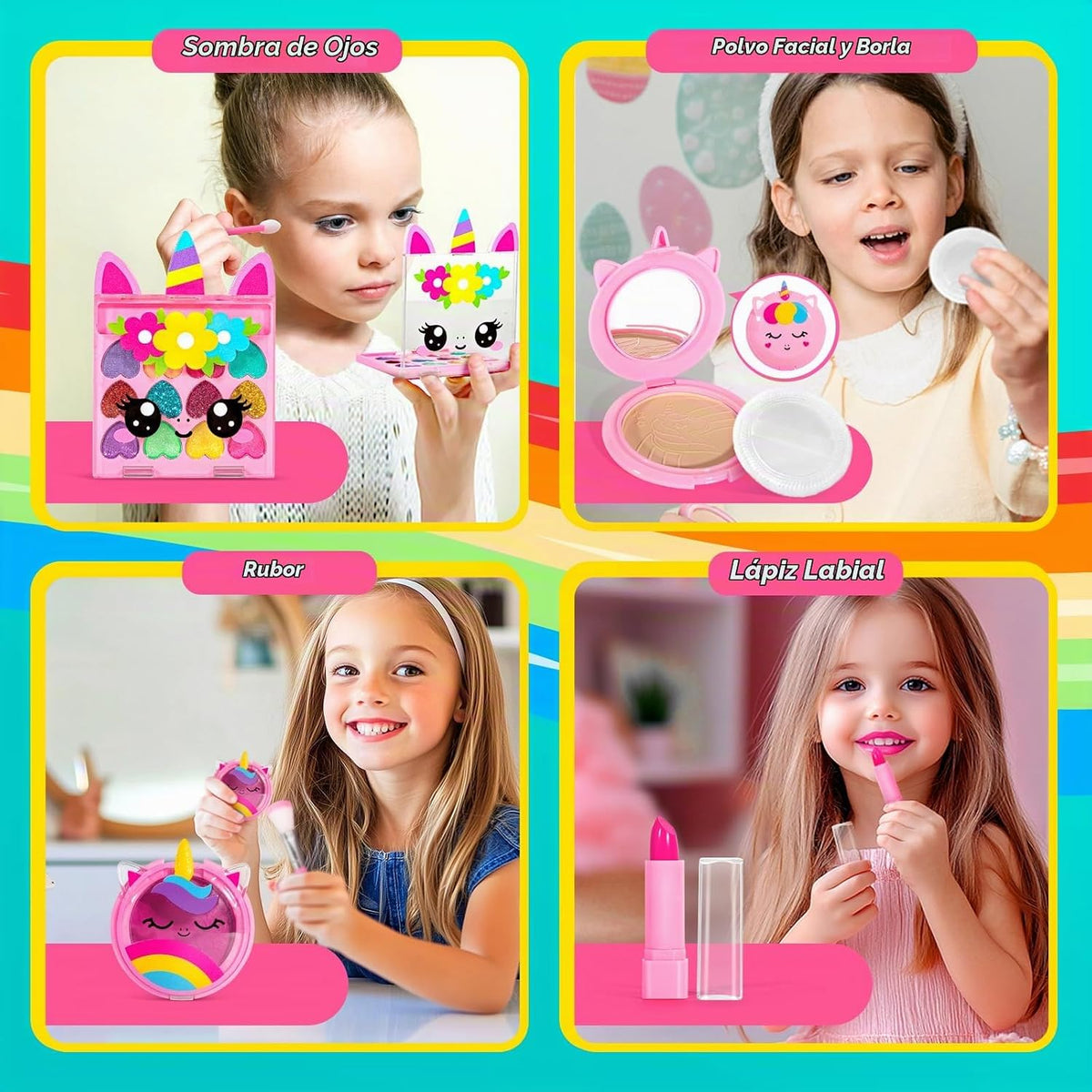 ULOVEME Kit de Maquillaje Real para Niñas Pequeñas - Maquillaje Rea...