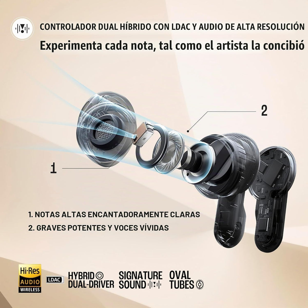 JBL Tour Pro 3 True Wireless Earbuds, cancelación inteligente de ru...