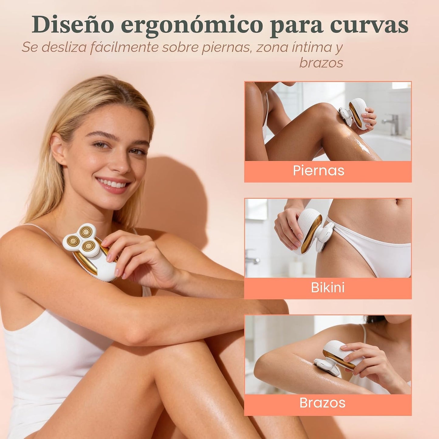 Groomie Hers LuxePro - Afeitadora eléctrica para piel sensible para...