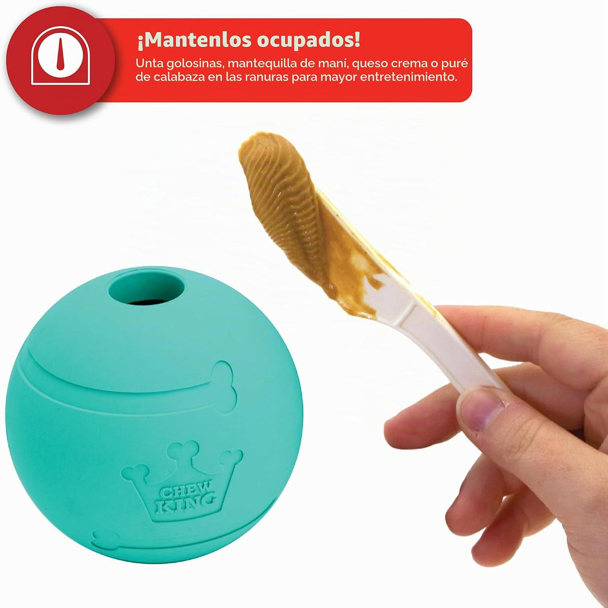 Chew King - Pelotas para lanzar y buscar, juguete de goma natural e...