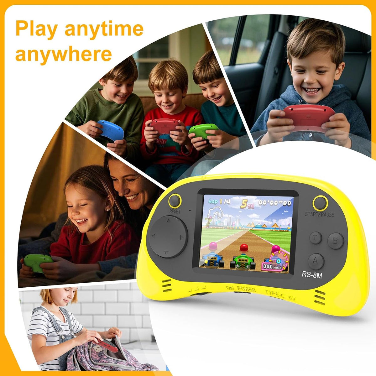 Juegos de mano para niños, videojuego retro de 16 bits con 220 jueg...