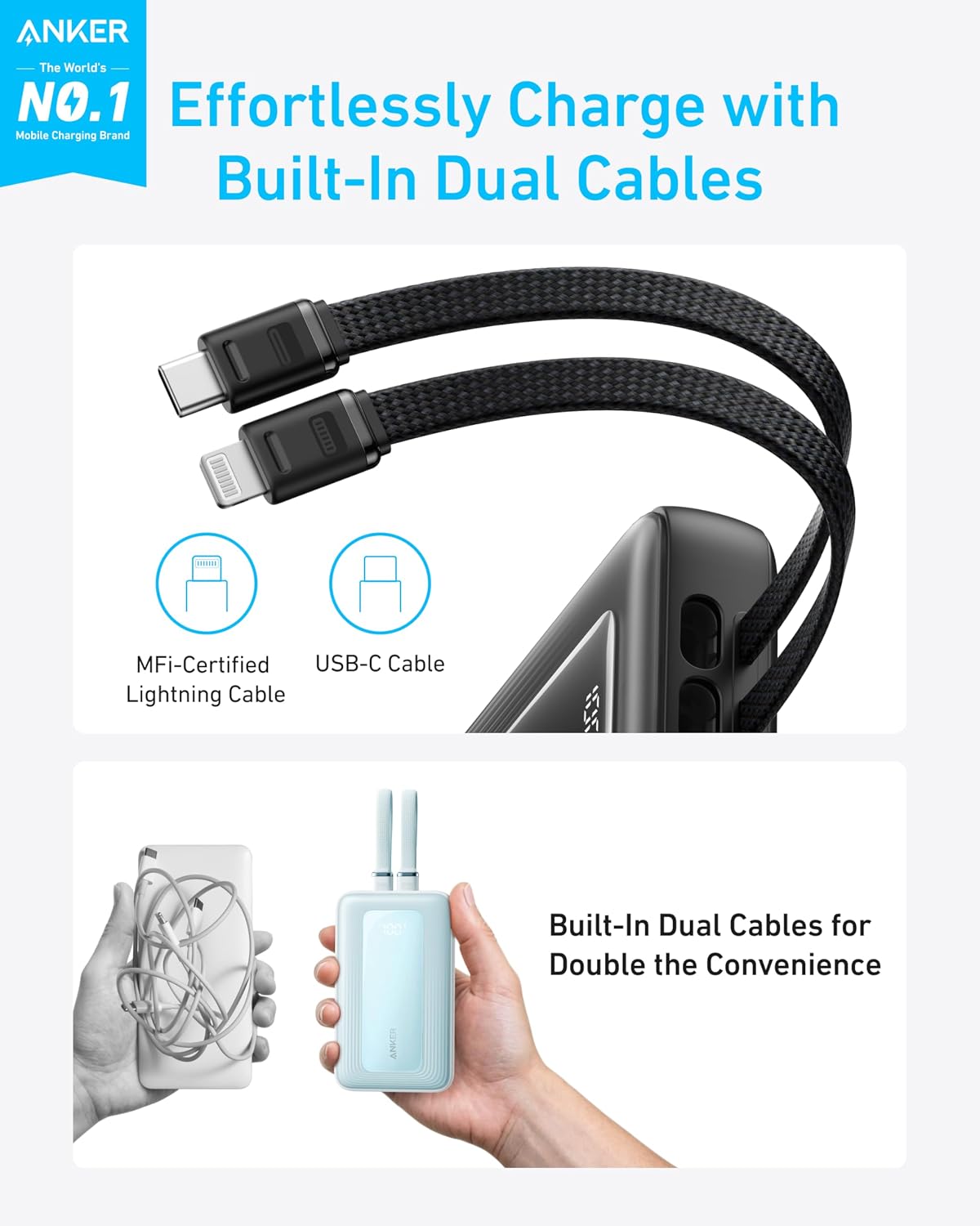 Anker Power Bank, Cargador portátil rápido de 20,000mAh 30W Max con...
