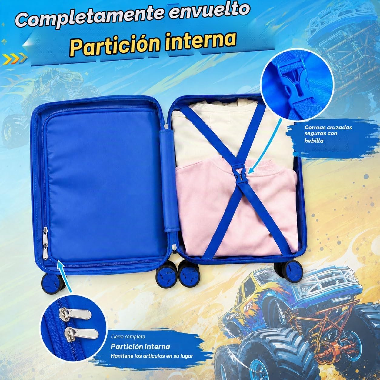 Juego de 5 maletas para niños, aprobado por la aerolínea, con rueda...