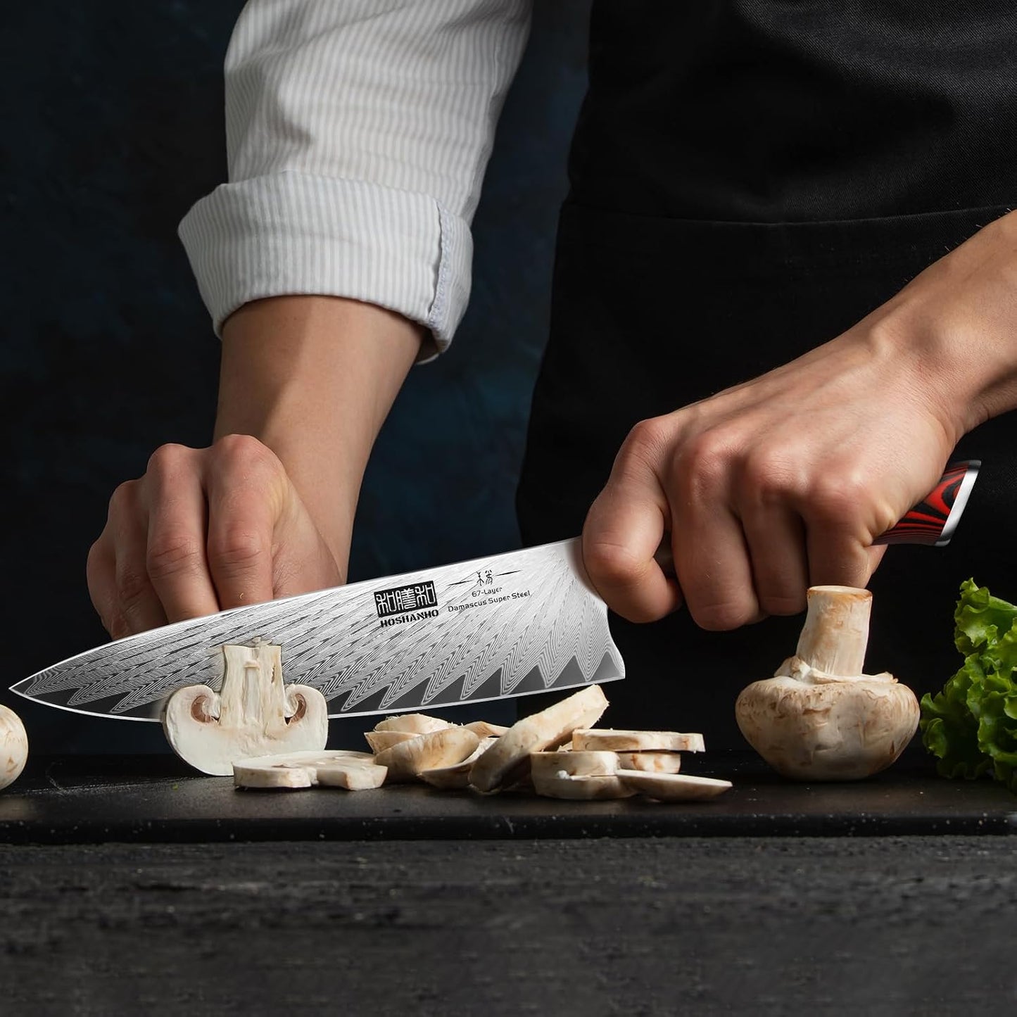HOSHANHO Cuchillo de chef Damasco, cuchillo de cocina japonés profe...