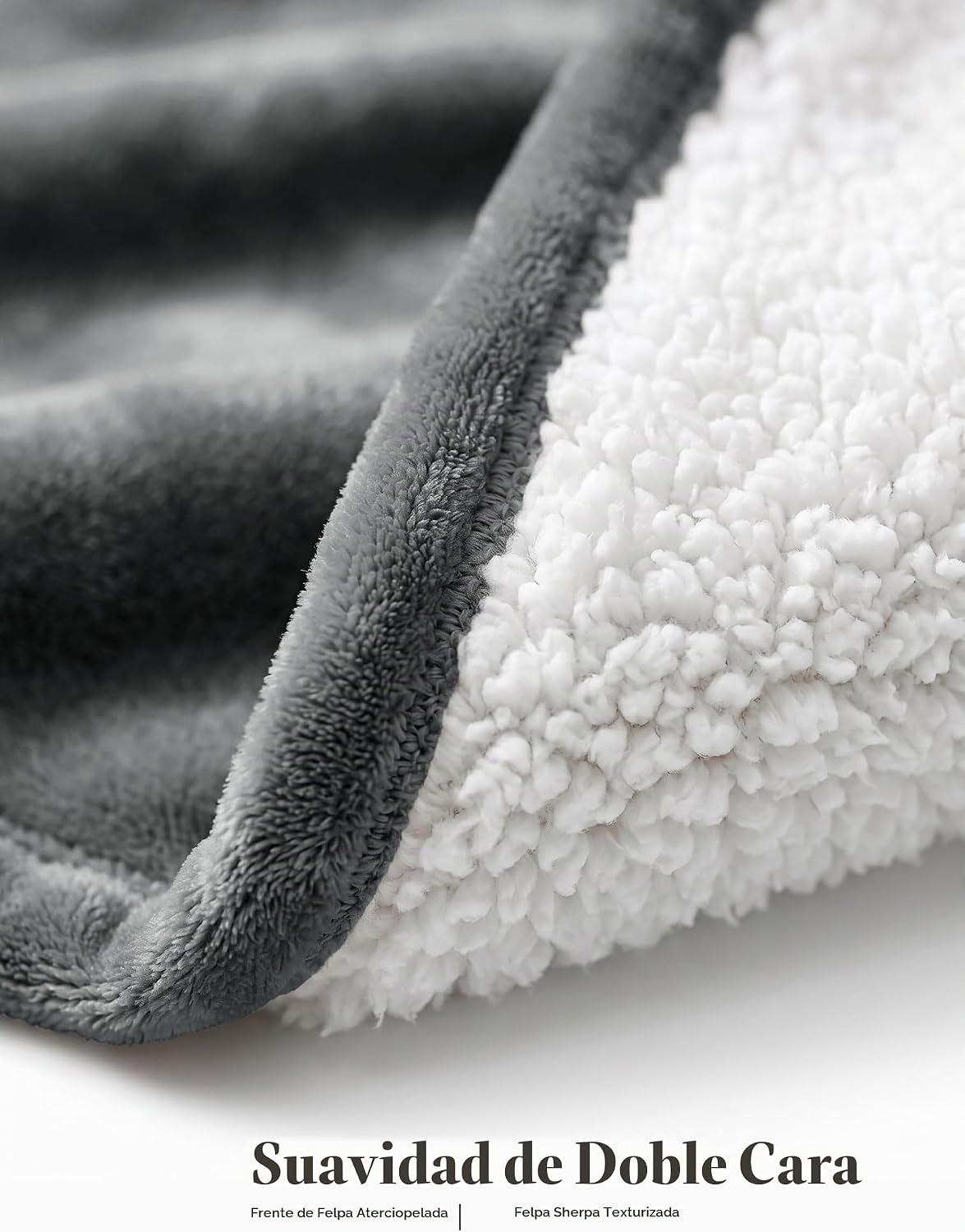 Utopia Bedding Manta Sherpa Tamaño Queen (Gris, 90x90 Pulgadas) - M...