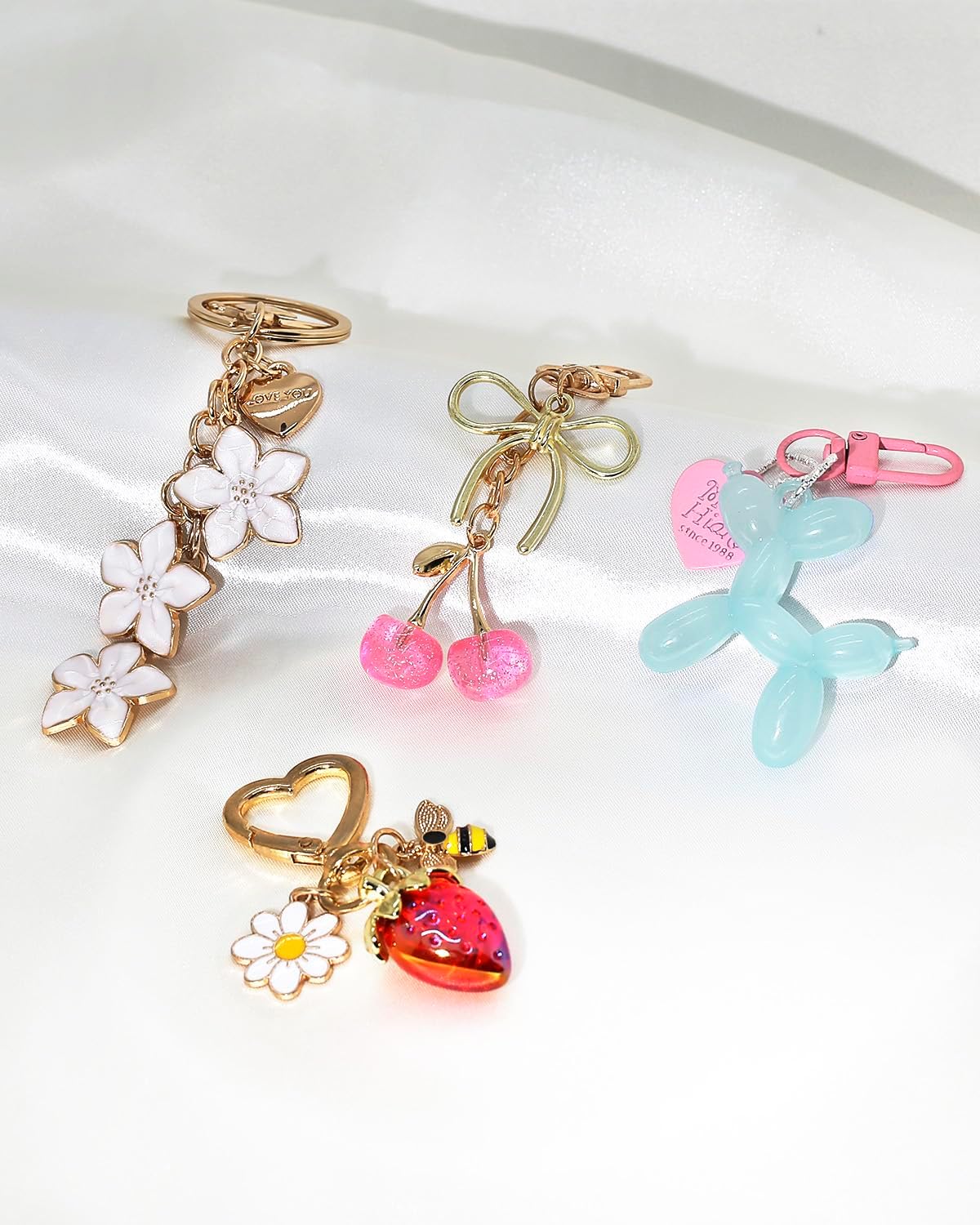 4 dijes para bolsos, bonitos accesorios para bolso y llavero de cer...