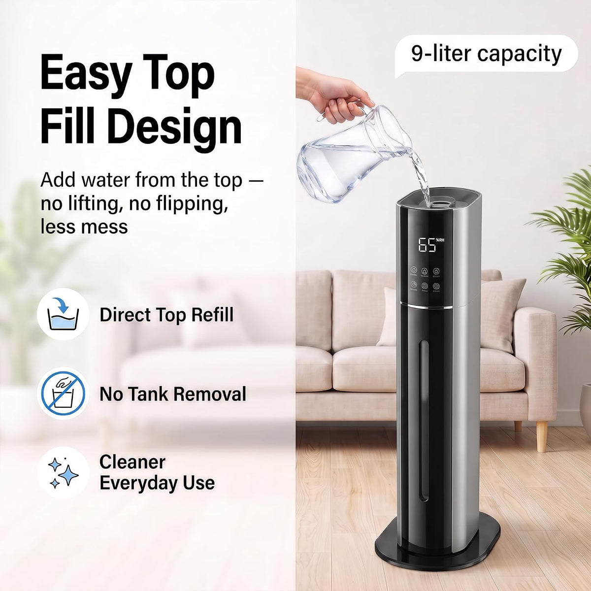 Humidificadores para habitaciones grandes, humidificadores de niebl...