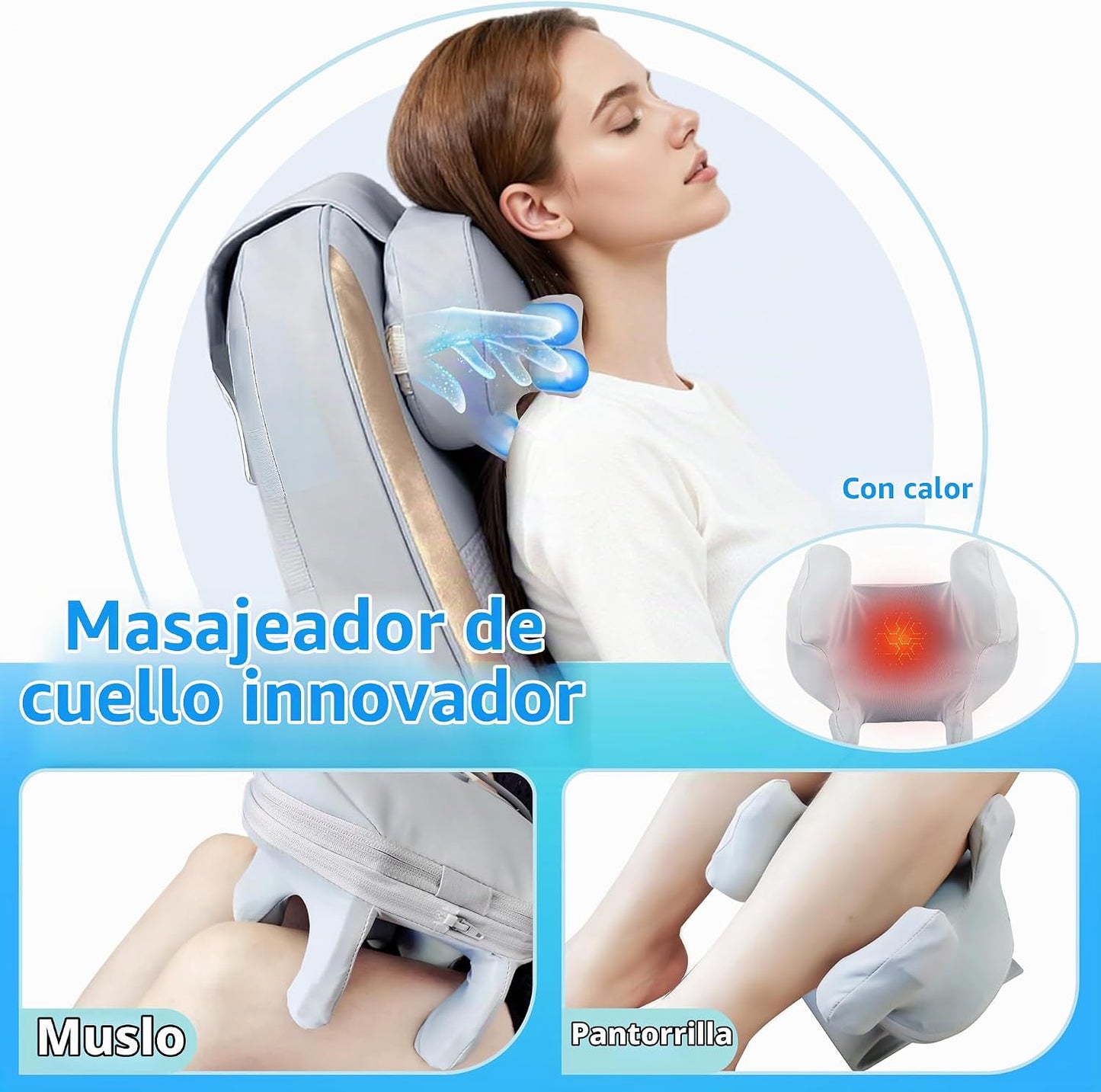 FIRRLUCO Shiatsu Masajeador de cuello y espalda con calor, masajead...