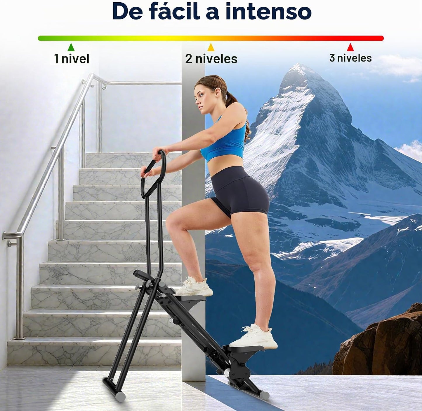 ERGOLIFE - Escalera escalonada con resistencia ajustable de 6 nivel...