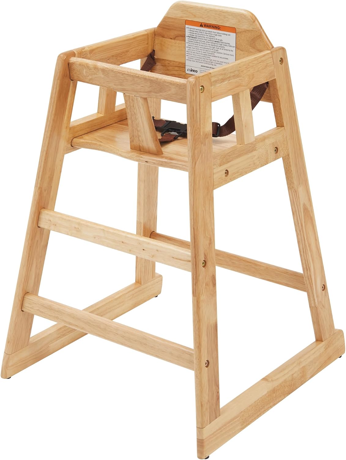 Winco Silla alta de madera sin ensamblar, natural, bronceado, media...