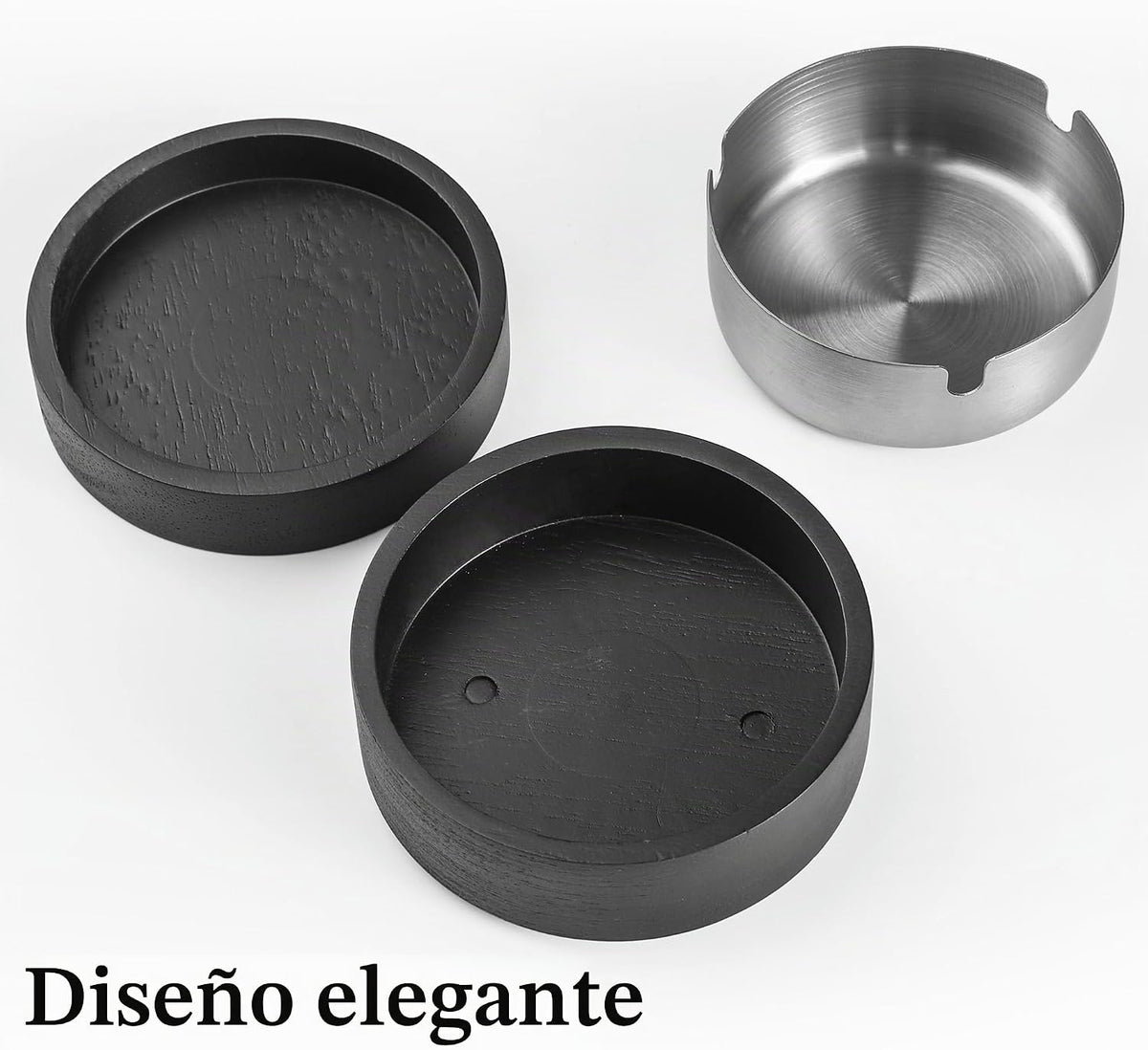 Cenicero lindo para cigarrillos con tapa DDAJJAJ Cenicero de madera...