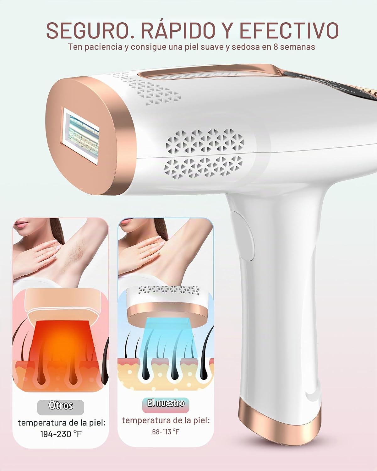 Dispositivo de depilación IPL 21J en casa para mujeres y hombres, r...