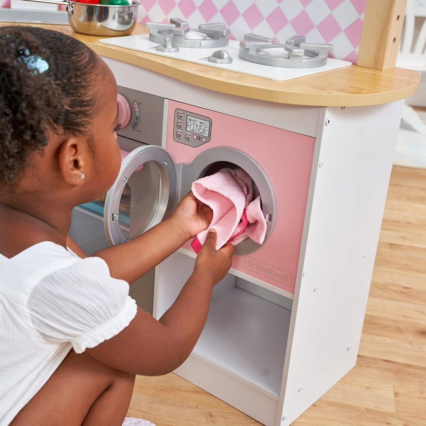 KidKraft Grand Gourmet - Cocina esquinera de madera con lavadora, p...