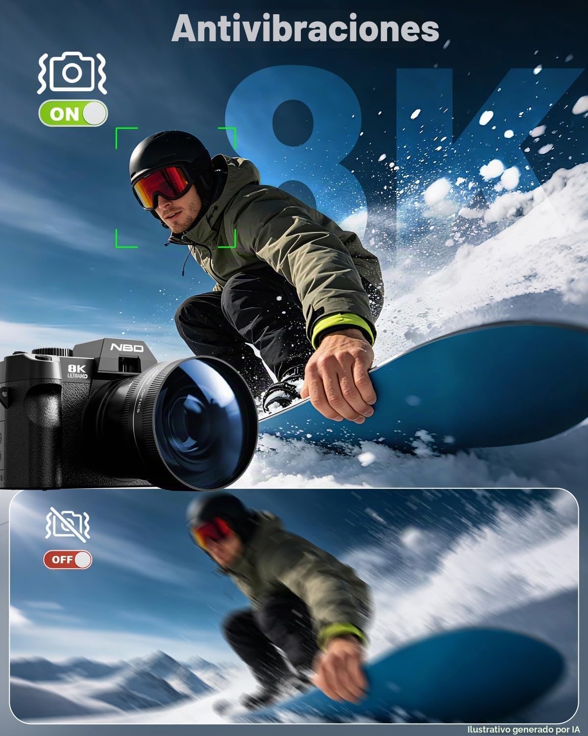Cámara digital True 8K 64MP para fotografía con micrófono (negro) |...