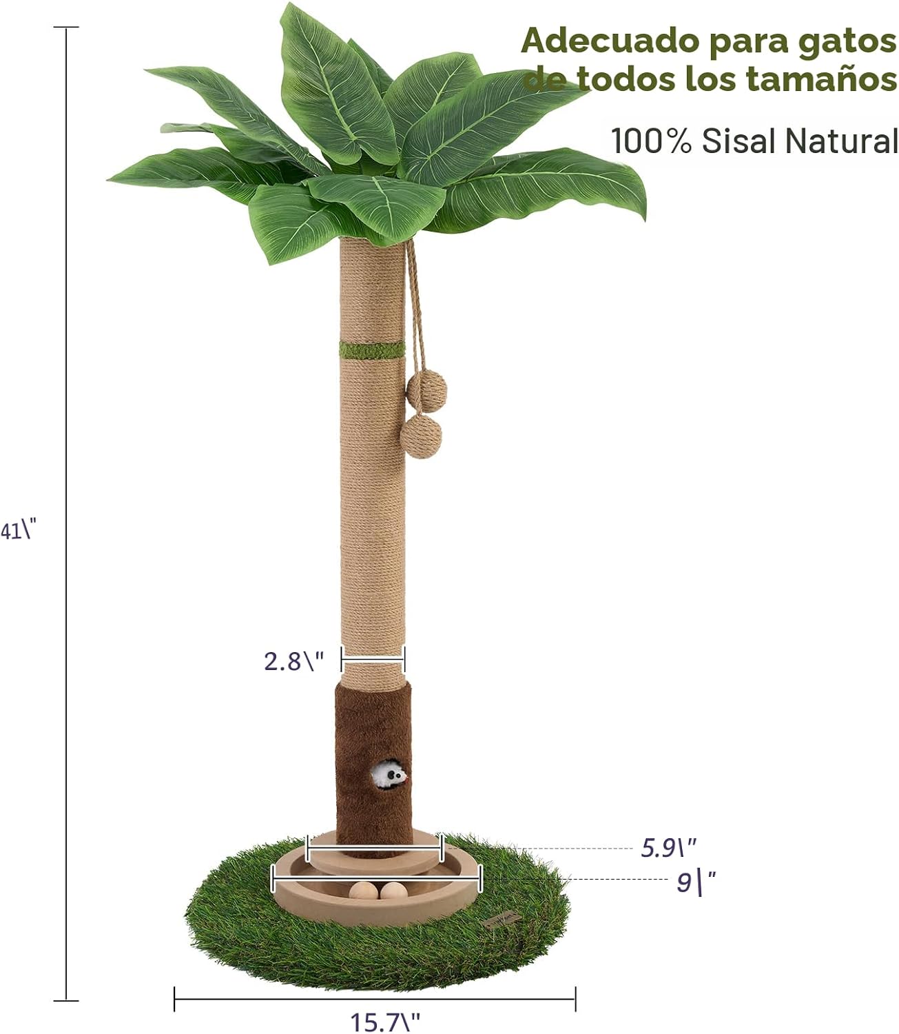 Woochpet Poste rascador para gatos de 35 pulgadas de alto, torre ra...