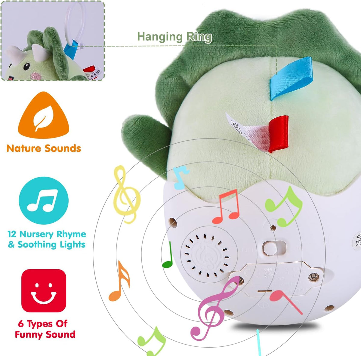 LTKFFFdp Juguetes para bebés de 1 a 3 años, juguete musical de felp...