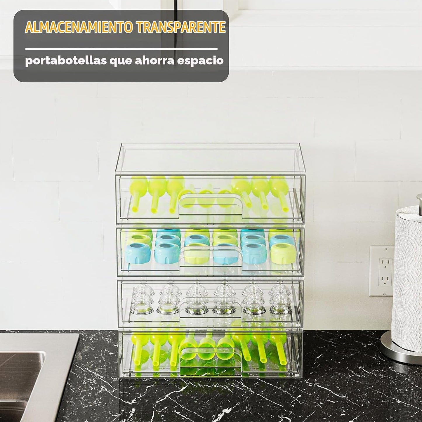 SpaceAid Organizador de almacenamiento de botellas para bebé, conte...
