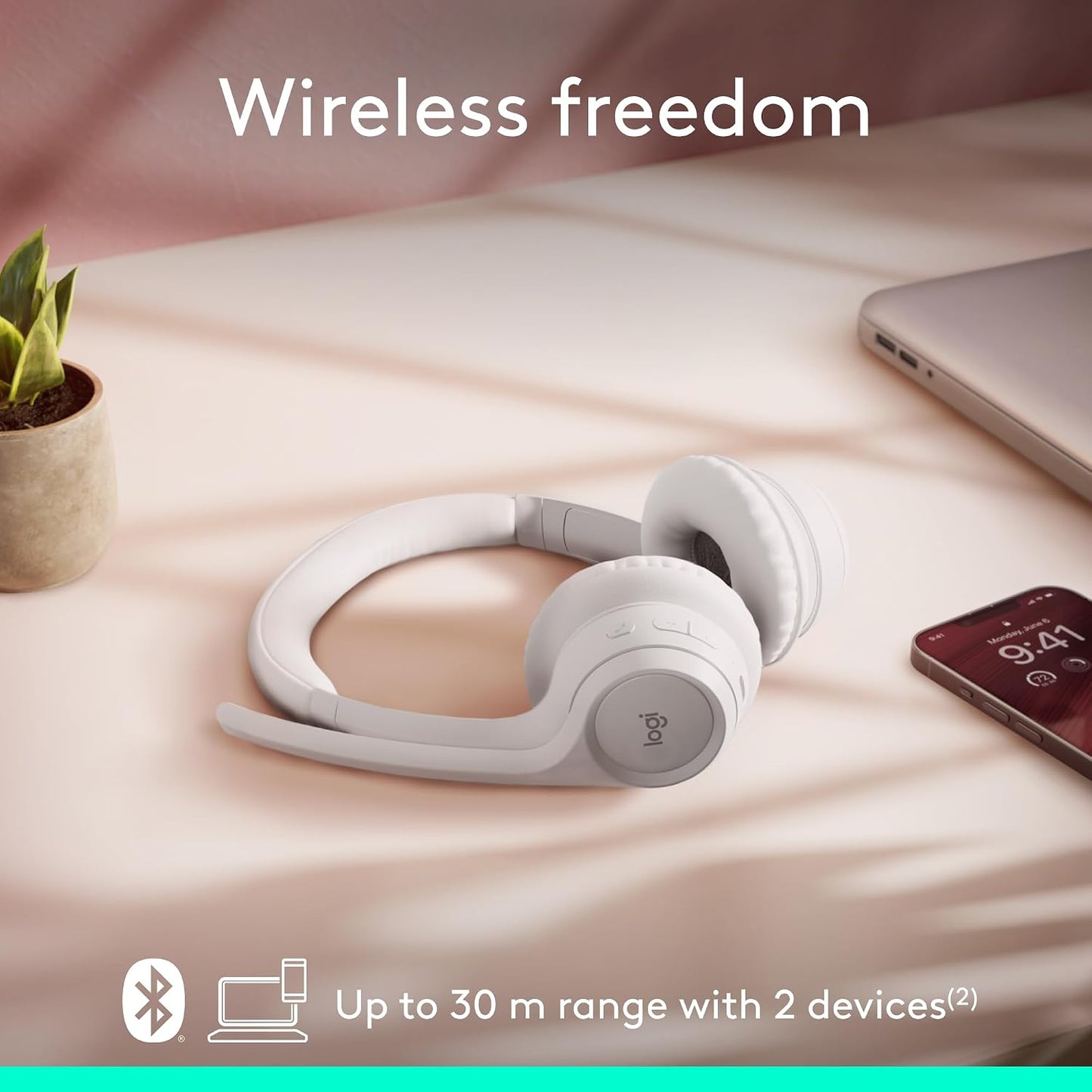 Logitech Auriculares inalámbricos Bluetooth Zone 300 - Blanquecino...