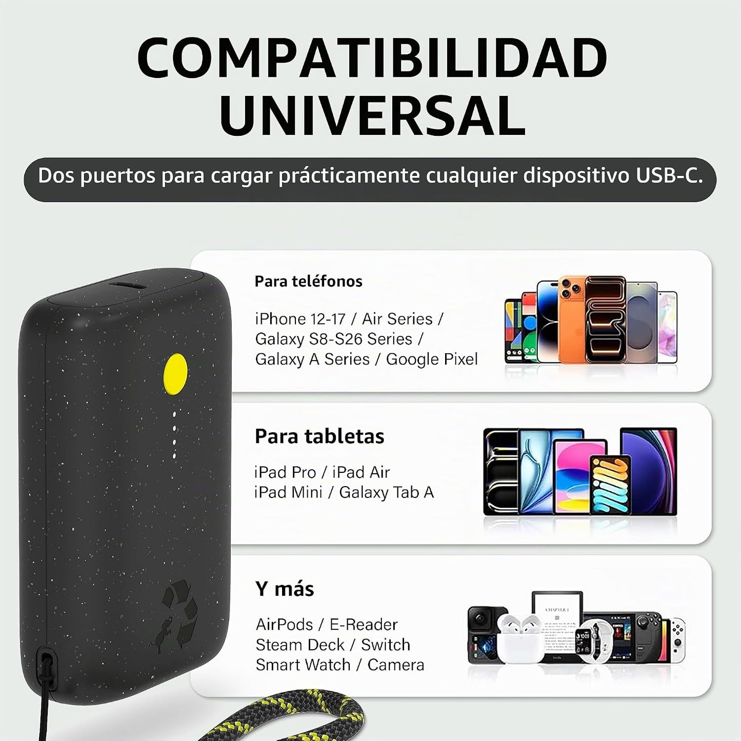 Nimble Cargador portátil Champ, banco de energía de 10000 mAh, carg...