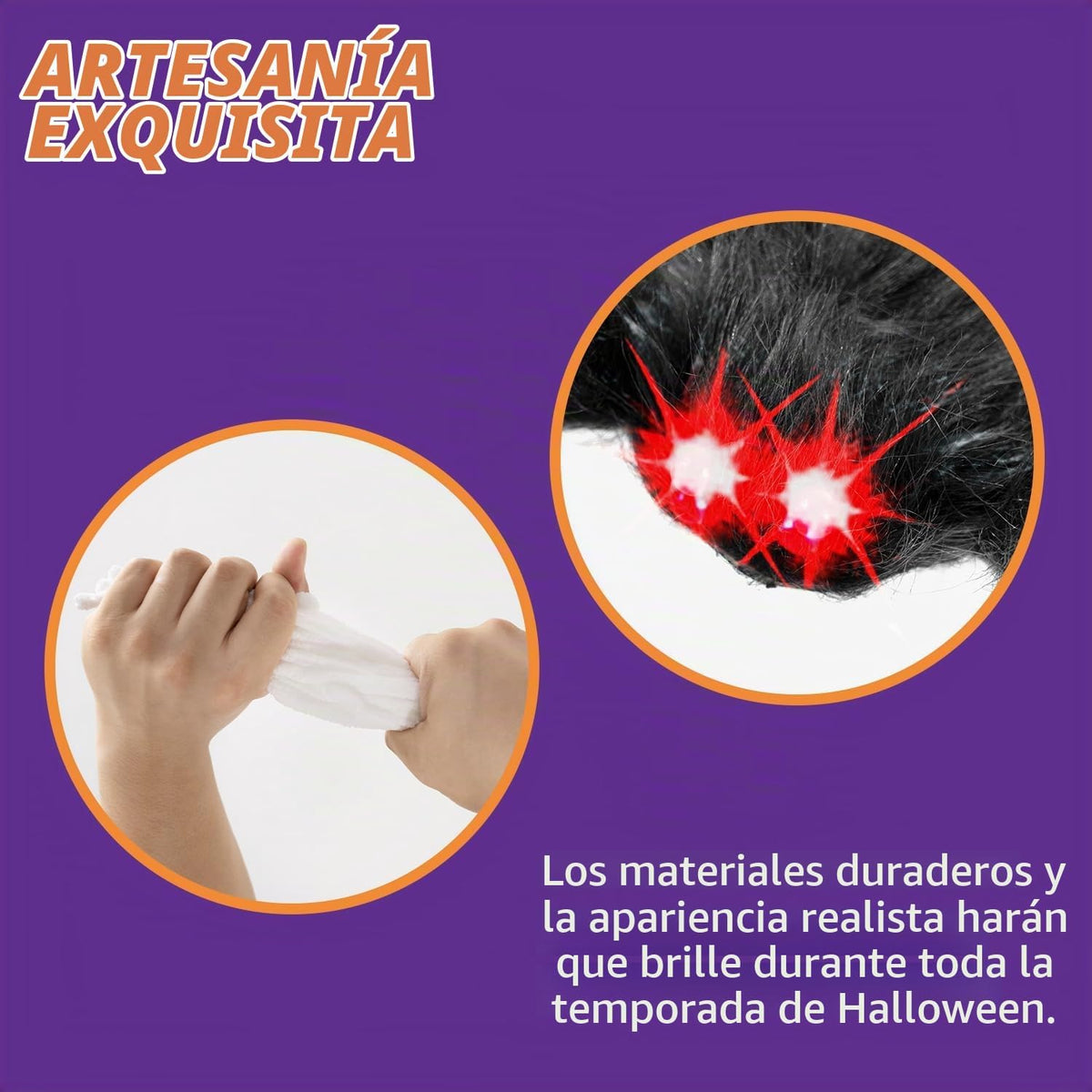 Decoraciones de Halloween Juego de luces de araña y telaraña ilumin...