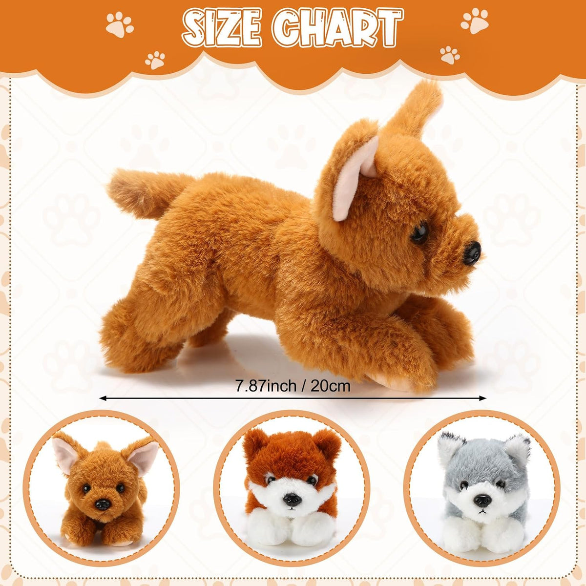 Skylety - 3 piezas de peluche para perro, pomerania, chihuahua, cor...