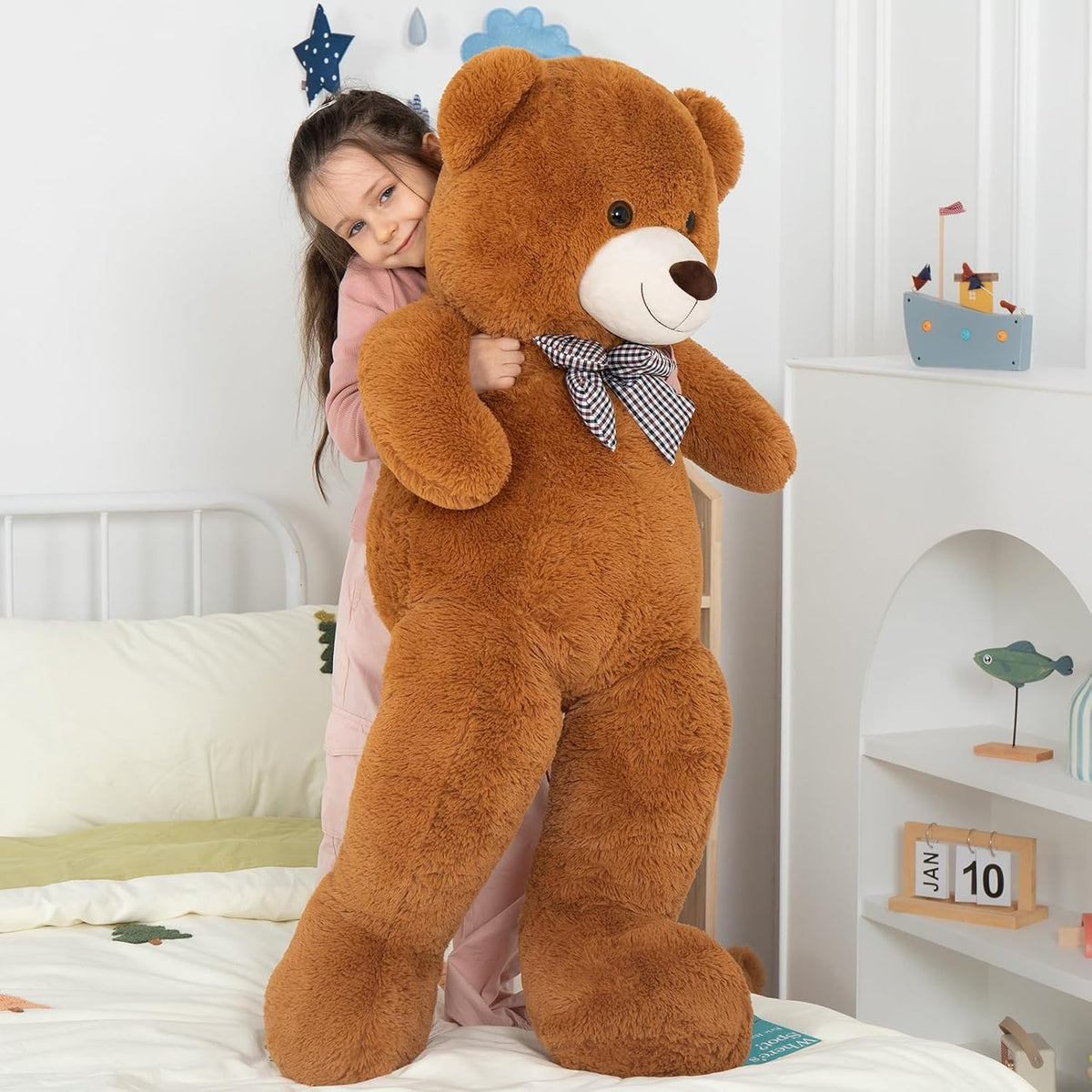 MaoGoLan Oso de peluche gigante marrón de 4 pies, adorable y tierno...