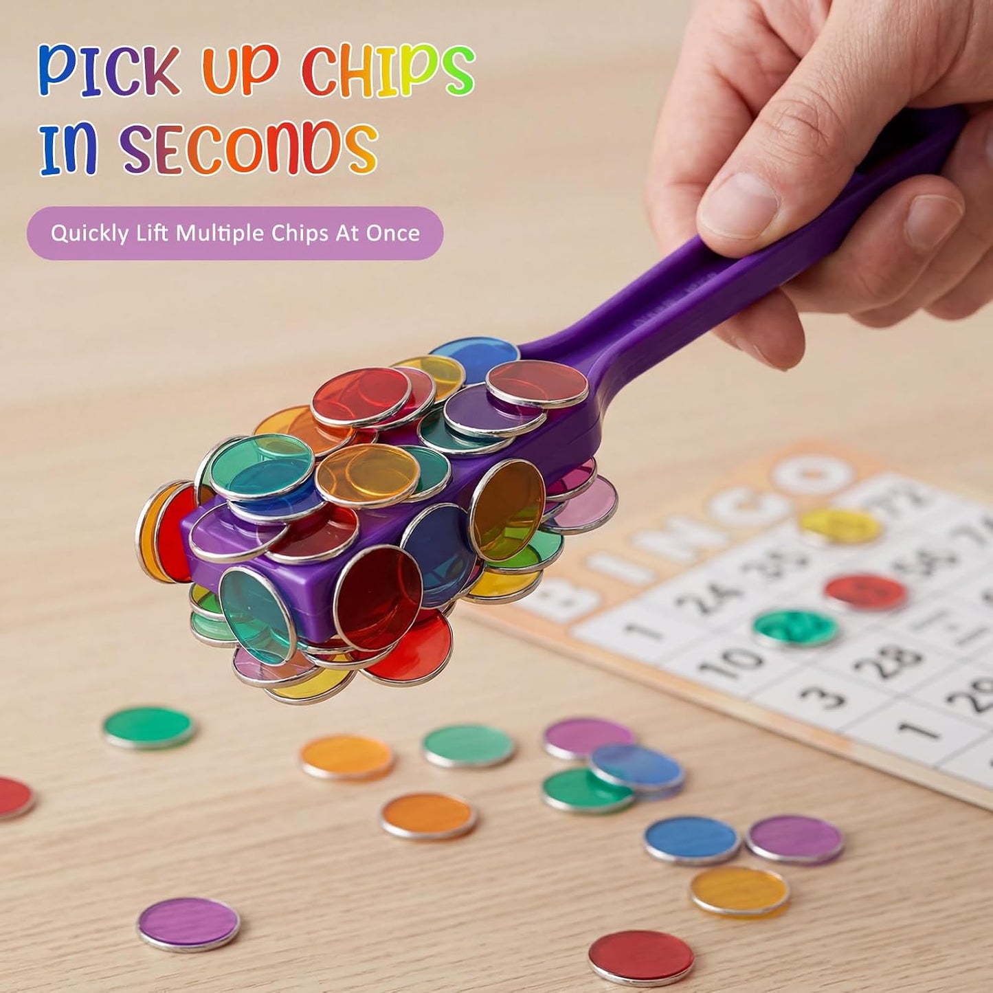 Teyva Daily 30 Varitas magnéticas de bingo de 7.87 pulgadas con 100...
