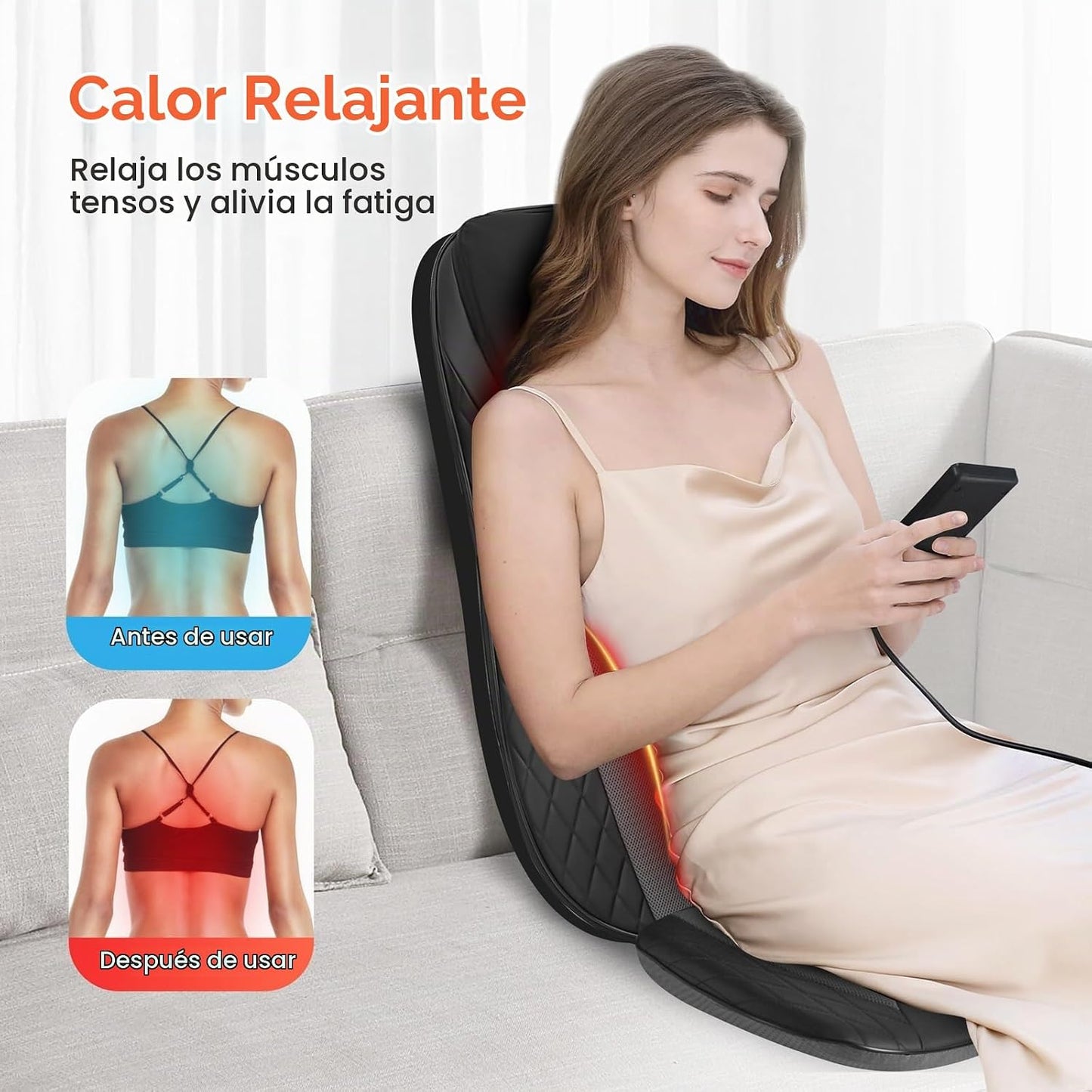 CuPiLo Masajeador Shiatsu para Cuello y Espalda con Calor, Cojín de...