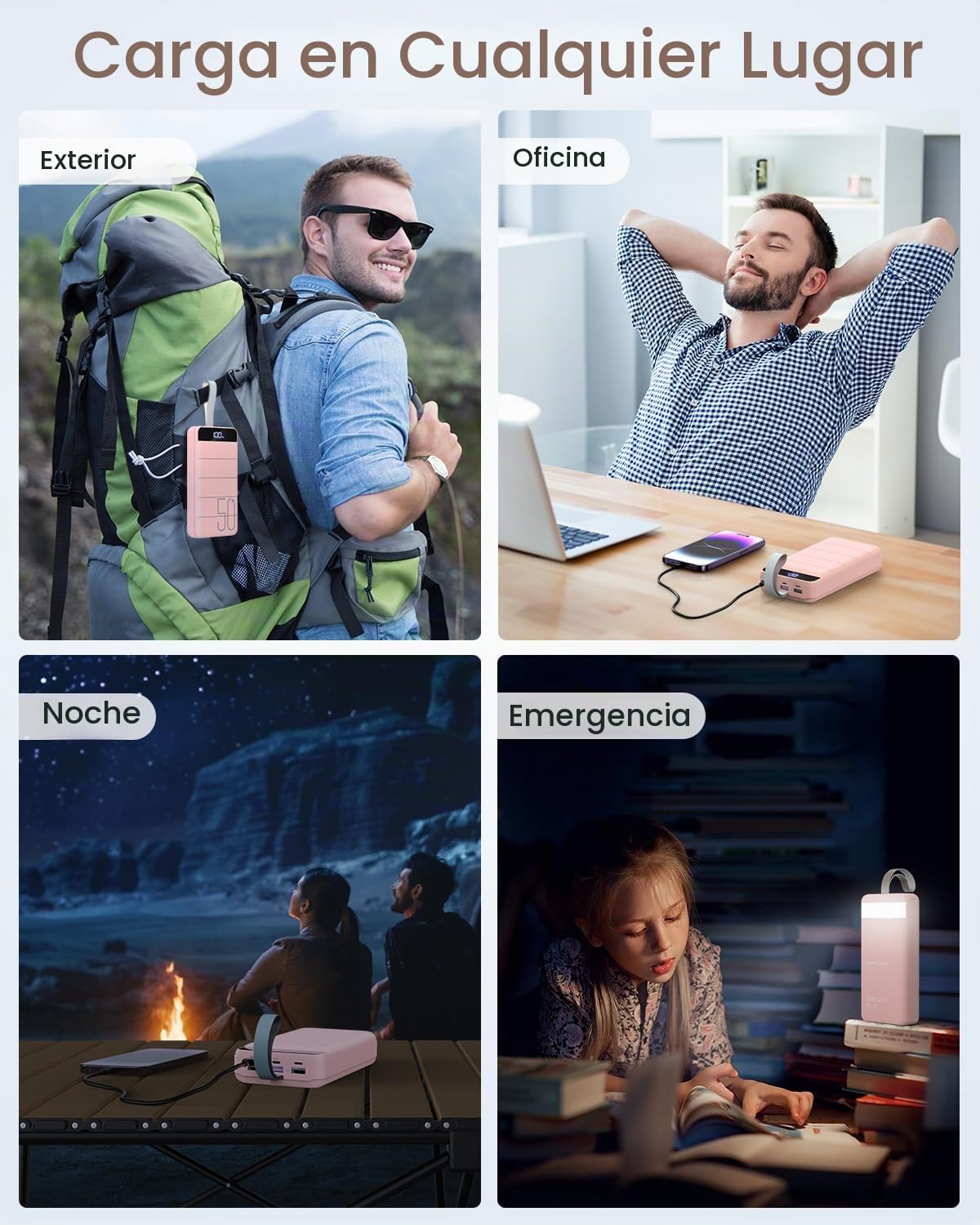 DAOLOT Banco de energía de carga rápida 50000mAh - 22.5W cargador p...