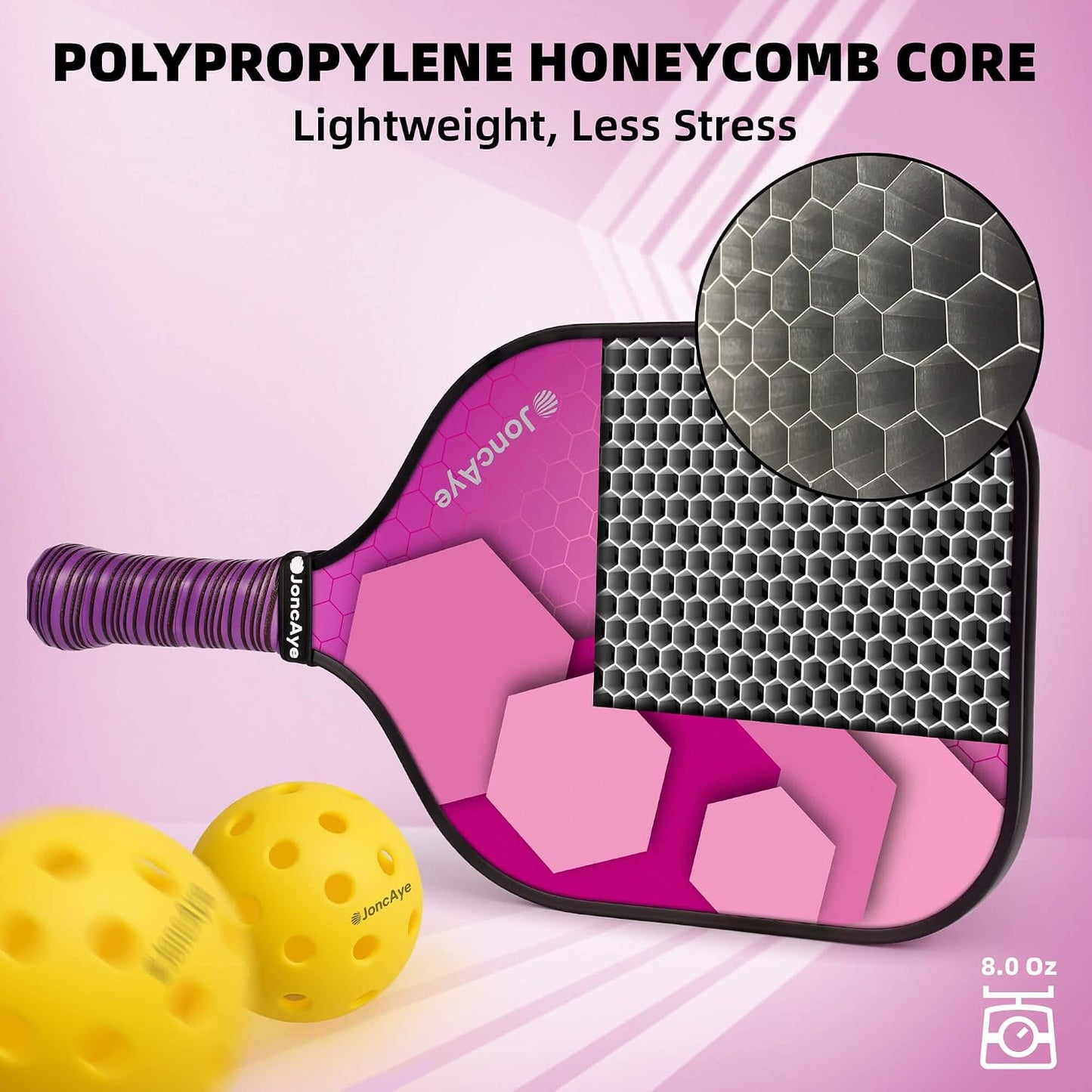 JoncAye Pickleball Paddles Juego de 4 o 2, raquetas de fibra de vid...