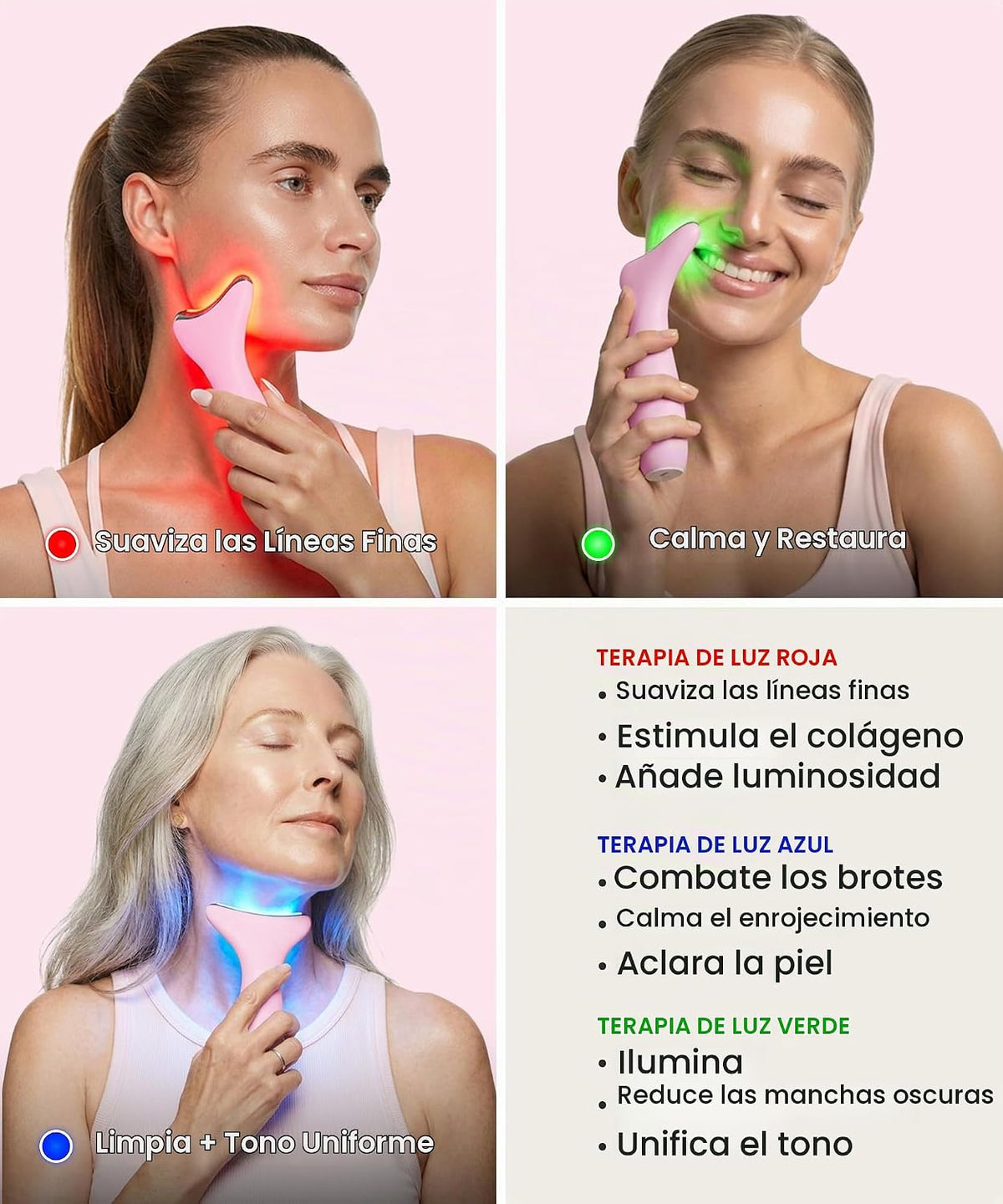 REVO Genie Masajeador facial para cara y cuello, dispositivo de bel...