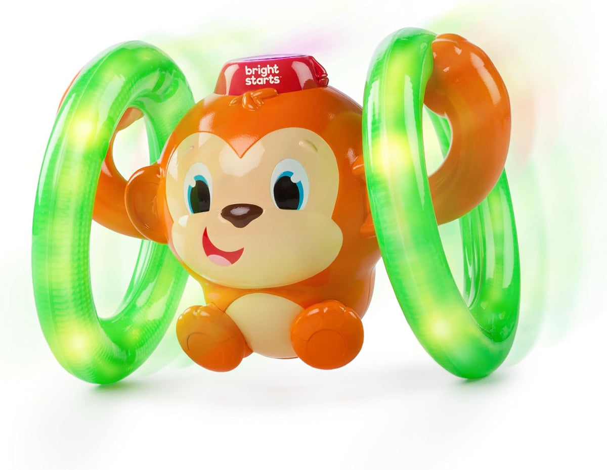 Bright Starts Roll &amp; Glow Monkey Crawling - Juguete para bebé c...