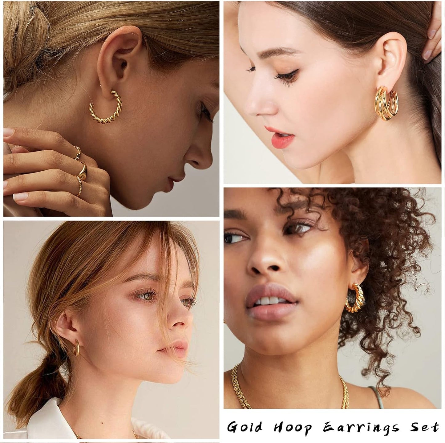 IFKM Juego de joyas chapadas en oro para mujer, collares de múltipl...