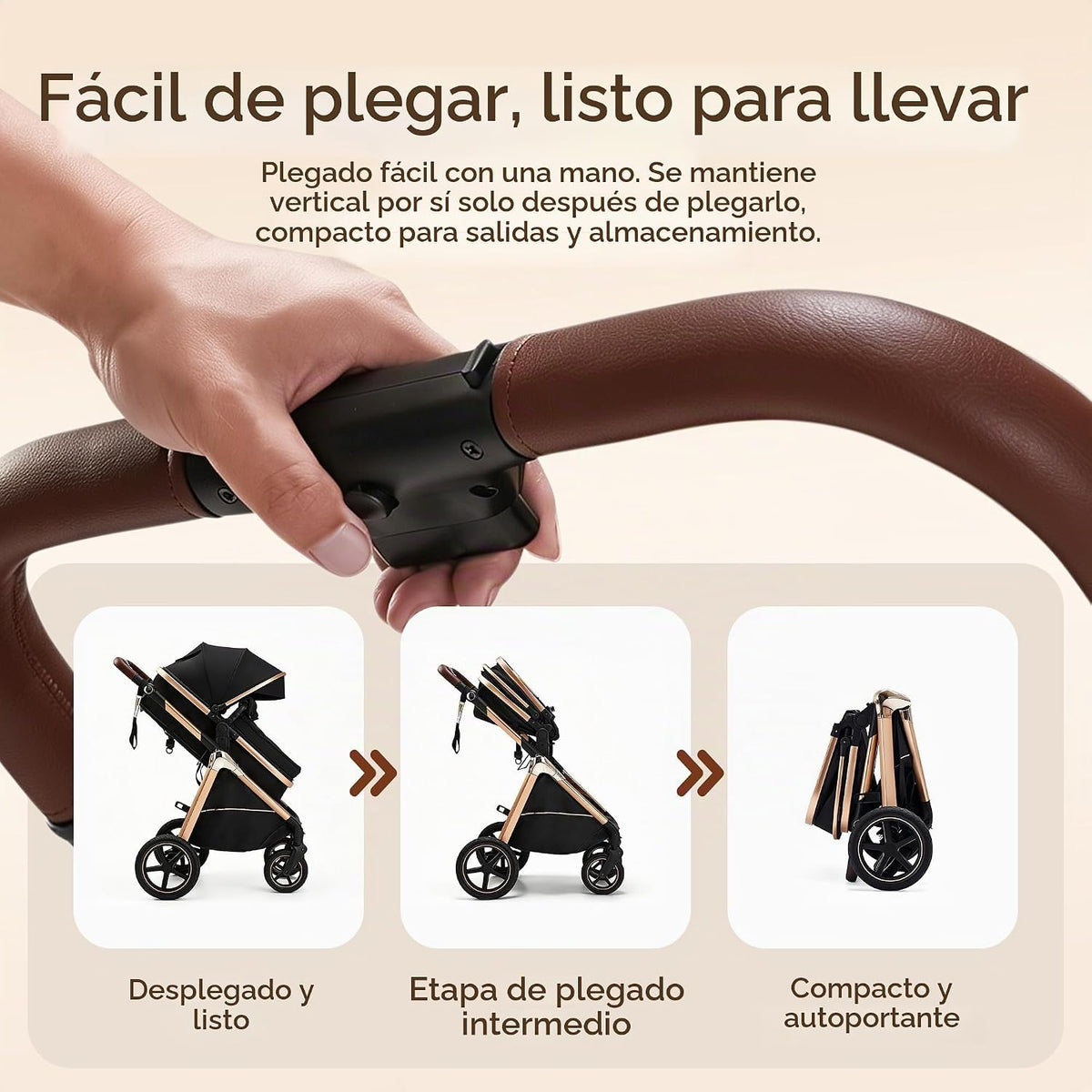 Cochecito de bebé convertible 2 en 1, asiento reclinable reversible...