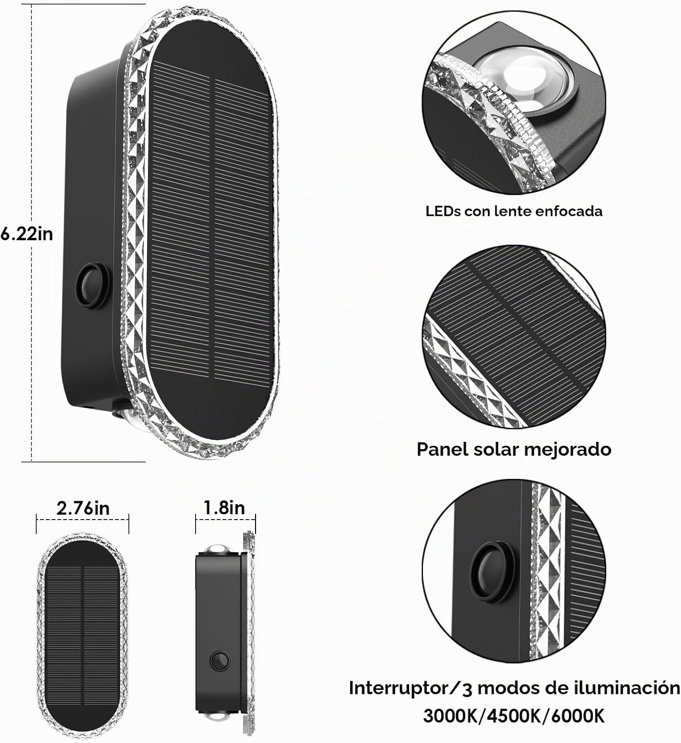 LIANGLOME Luces solares para valla al aire libre | Paquete de 12 lu...