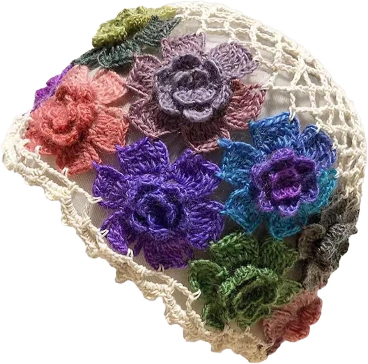CORIRESHA Sombrero de verano Y2k de algodón hecho a mano con flores...