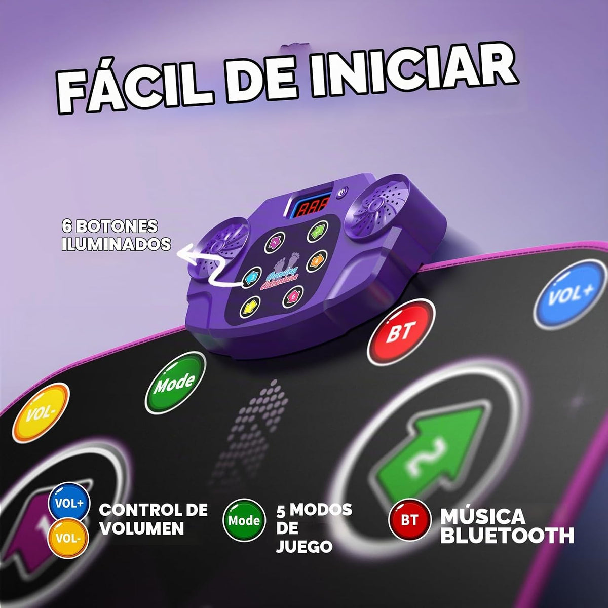 Flooyes Alfombra de baile, juguetes para niños de 3 a 12 años, almo...