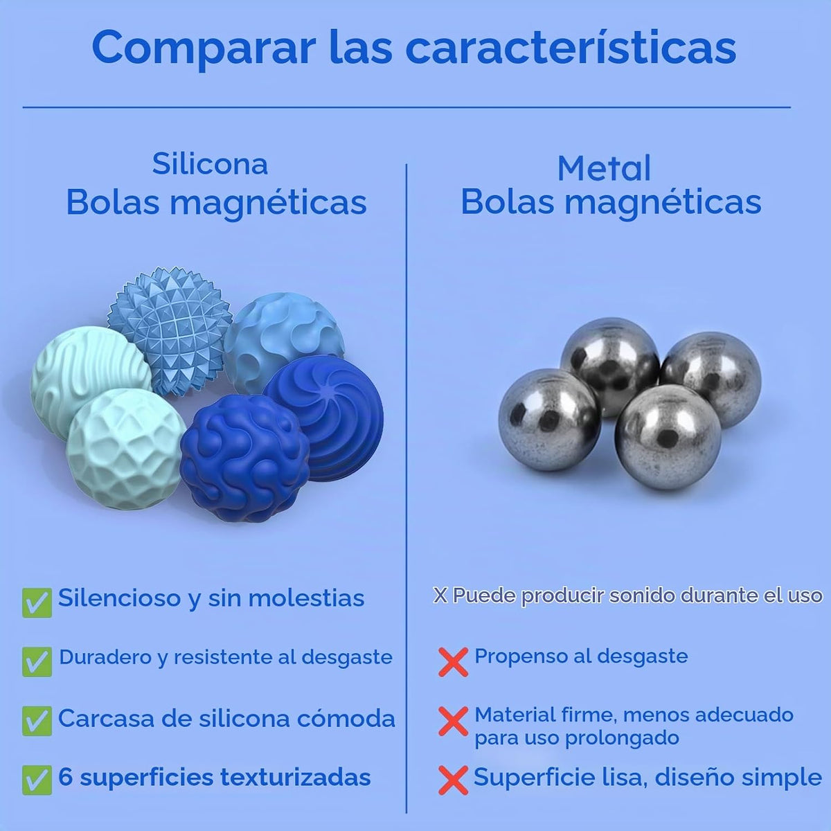 Bolas magnéticas de silicona, juguetes antiestrés para adultos y ad...