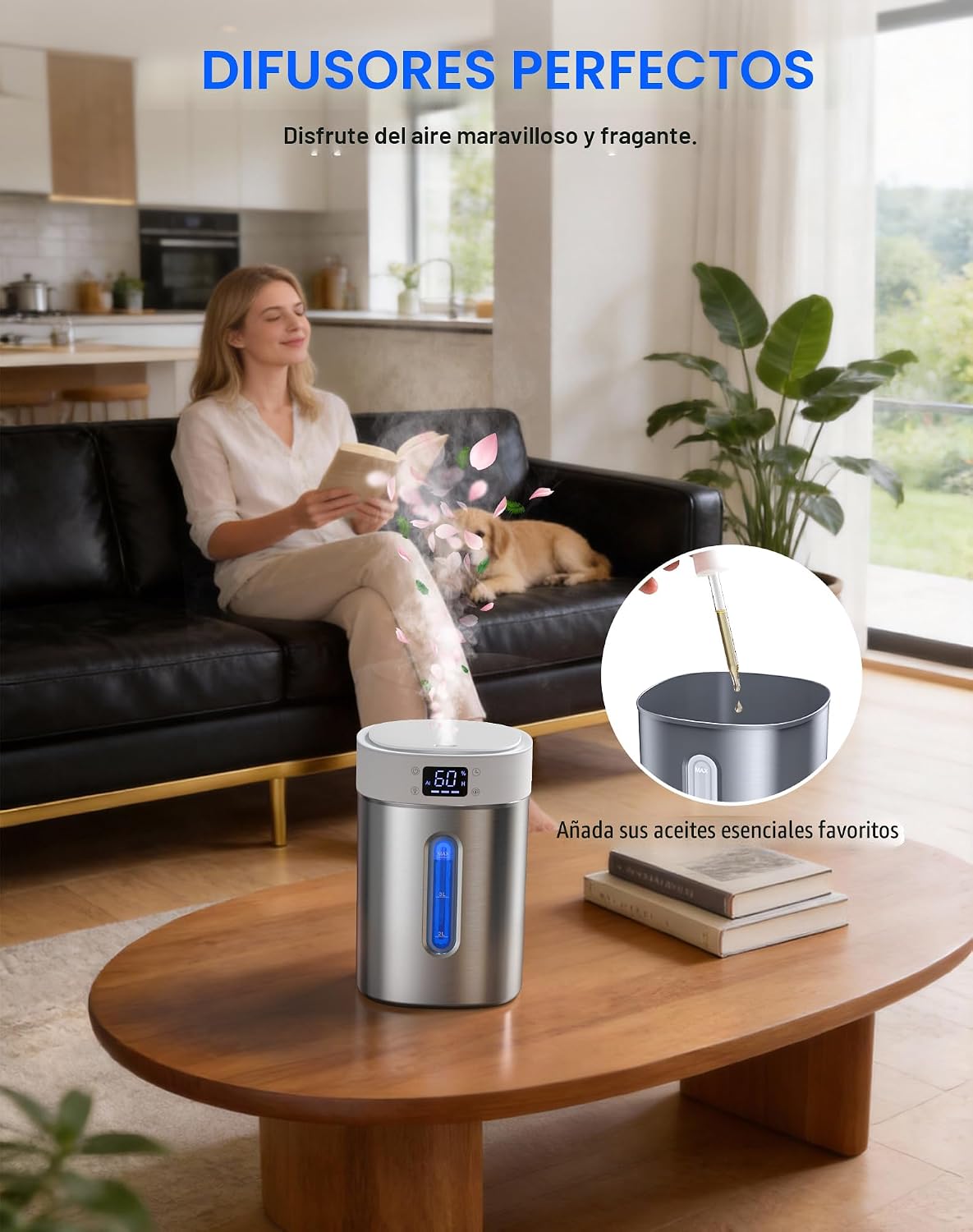 Humidificadores de acero inoxidable para dormitorio, habitación gra...