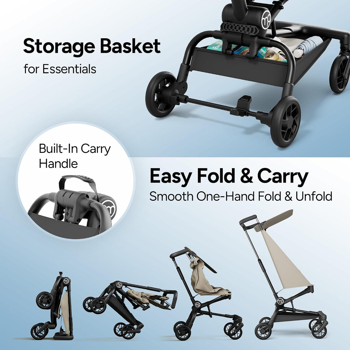 Mompush Jeto - Cochecito de viaje ligero \u2013 9.8 libras ultracom...