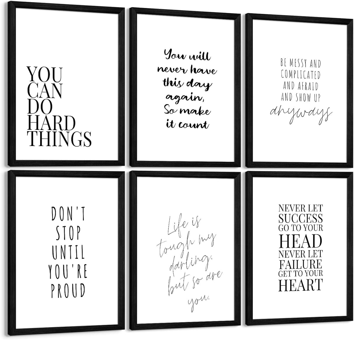 Arte de pared inspirador para oficina, con citas motivacionales, li...