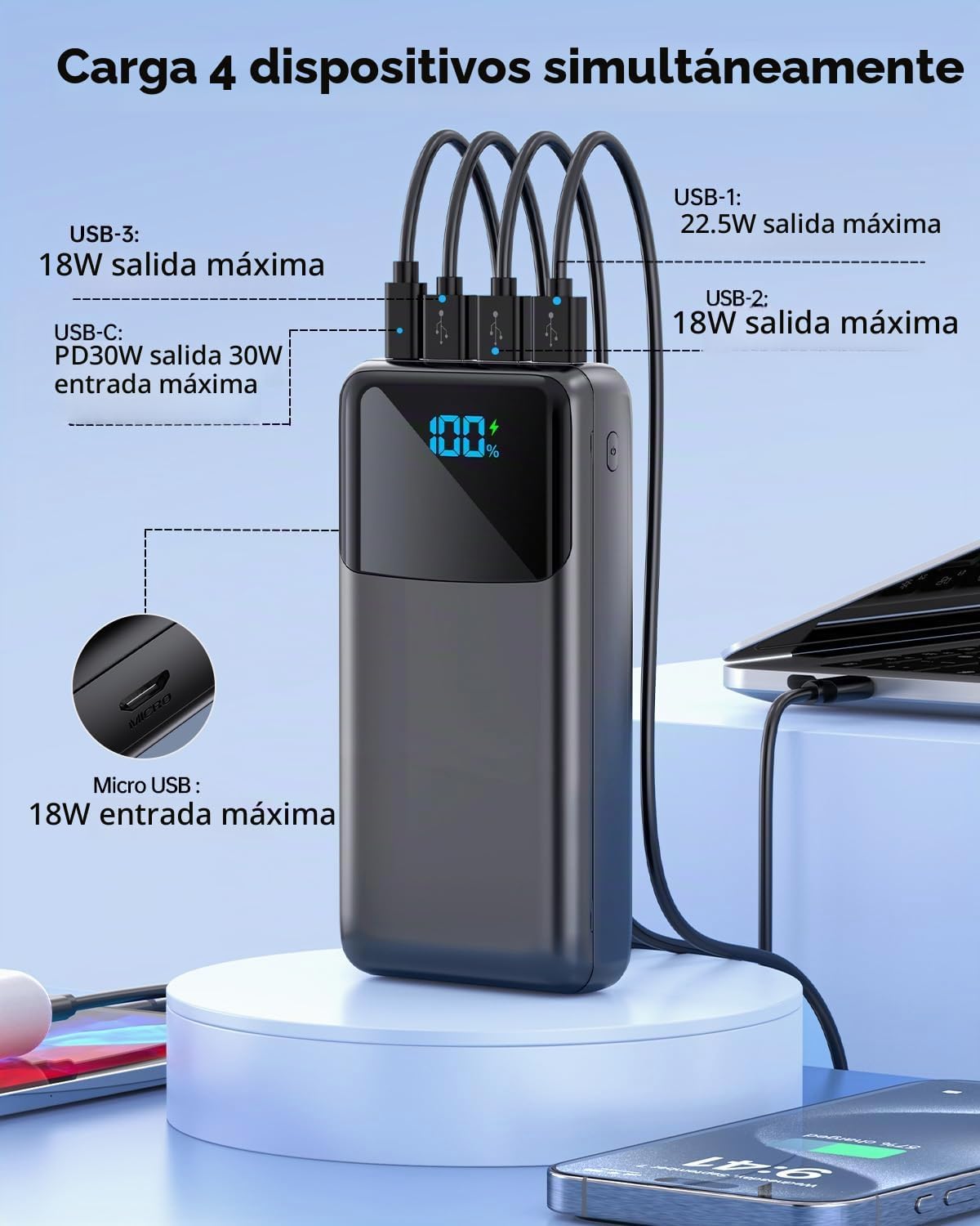 Seaistar Cargador Portátil Banco de Energía 50000mAh, Paquete de Ba...
