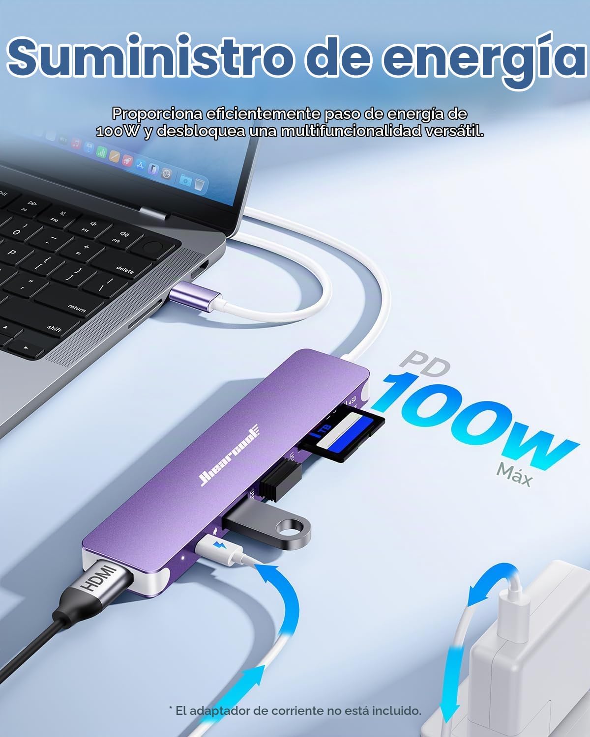 Hiearcool - Hub USB C 7 en 1, compatible con MacBook, color morado...