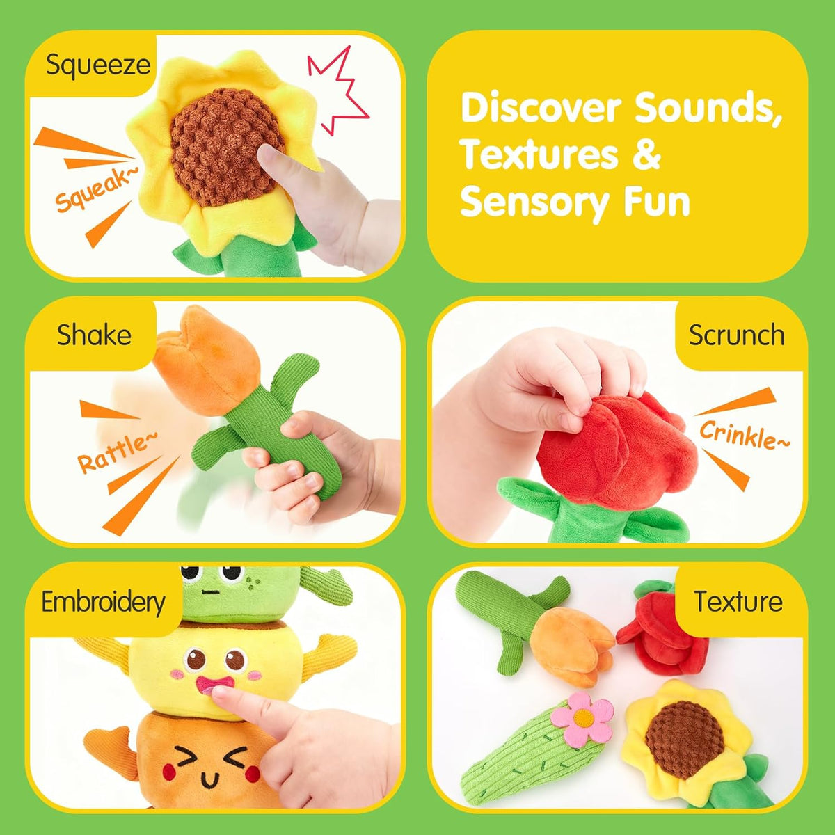 Hahaland Montessori - Paquete de juguetes sensoriales para bebés y...