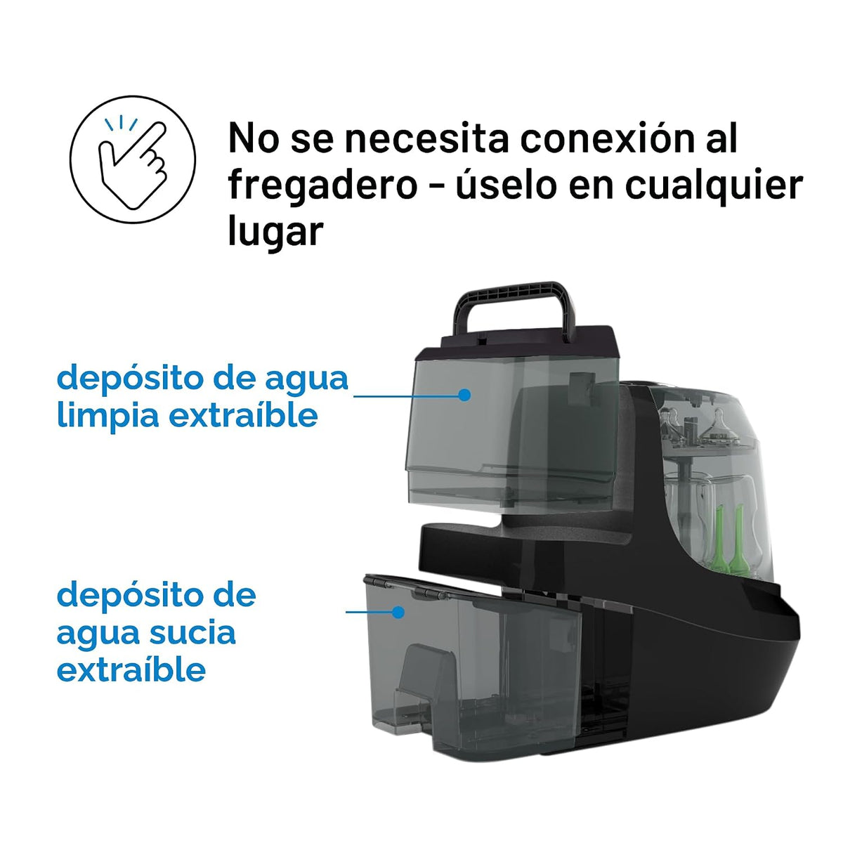 Baby Brezza Lavadora de biberones Pro - Mejor limpieza clínicamente...
